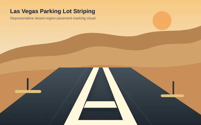 Representative Las Vegas parking lot striping with desert mountains